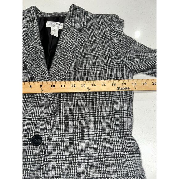 Pendleton Women’s Wool Blazer Gray Houndstooth 4 career work professional preppy - Picture 15 of 16